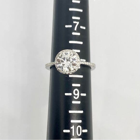 Moissanite Diamond Engagement Ring Brilliant Round Cut Halo 925 GRA 2 Ct Size 8 - Picture 12 of 12